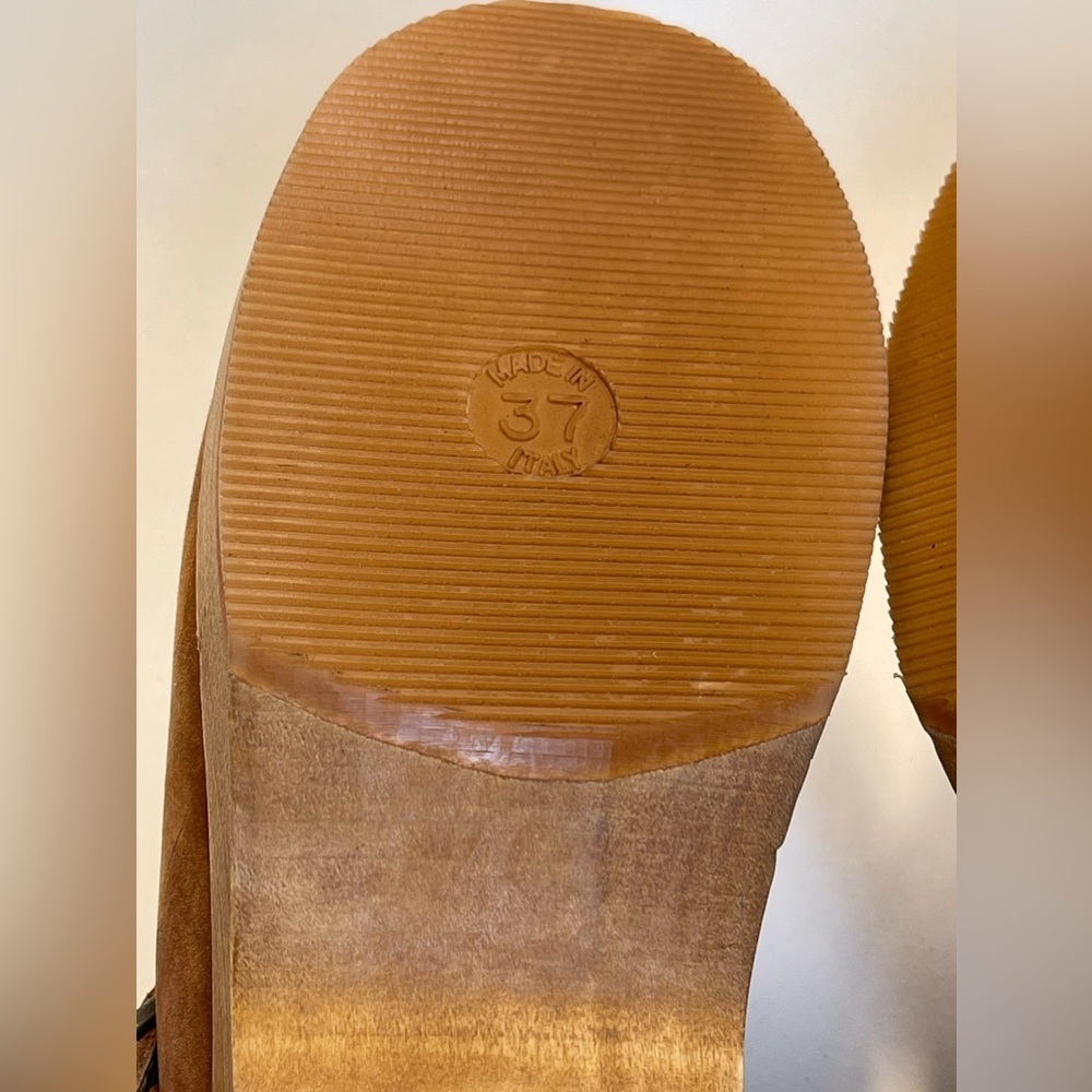 NWOT RE/DONE 70s Suede Platform Clogs Size 37 EU (6.5 US) Made in Italy - Picture 11 of 12